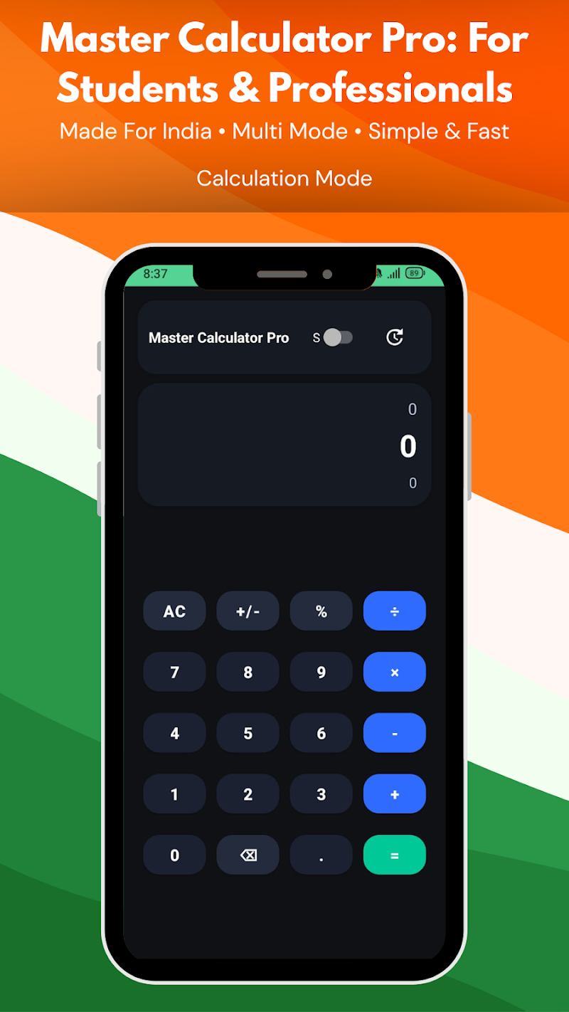 Master Calculator Pro's published app interface